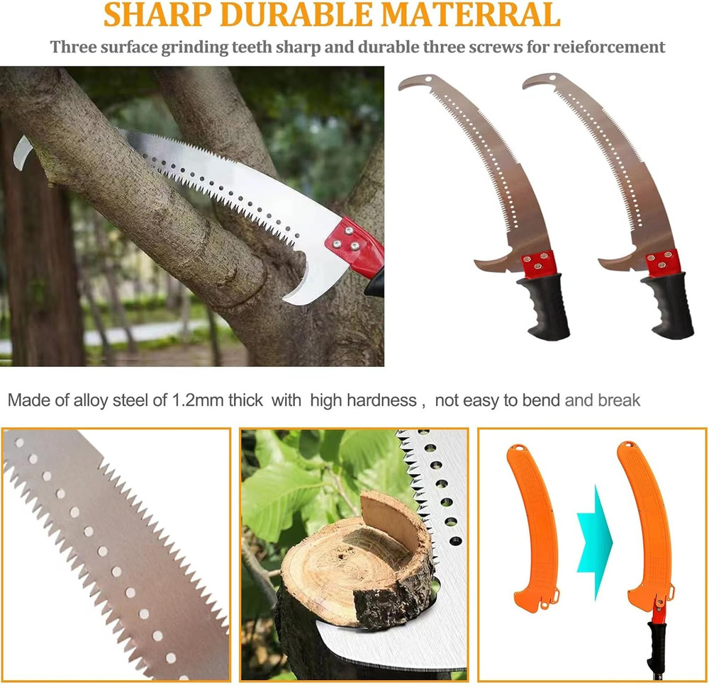 Manual Pole Saw 30 FT Extendable Tree Pruner High Branches Trimming for Pruning
