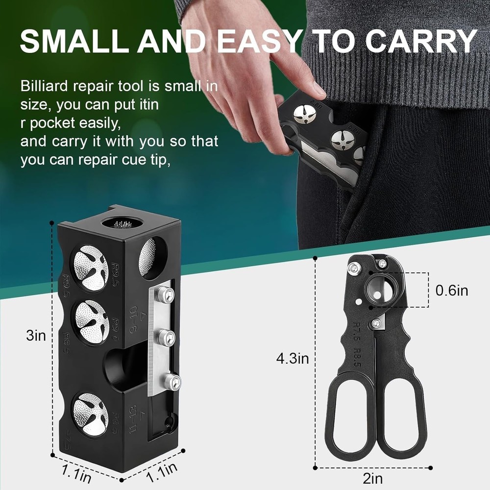 Complete Pool Cue Repair Kit: 11 Tools for Precision and Performance Enhancement