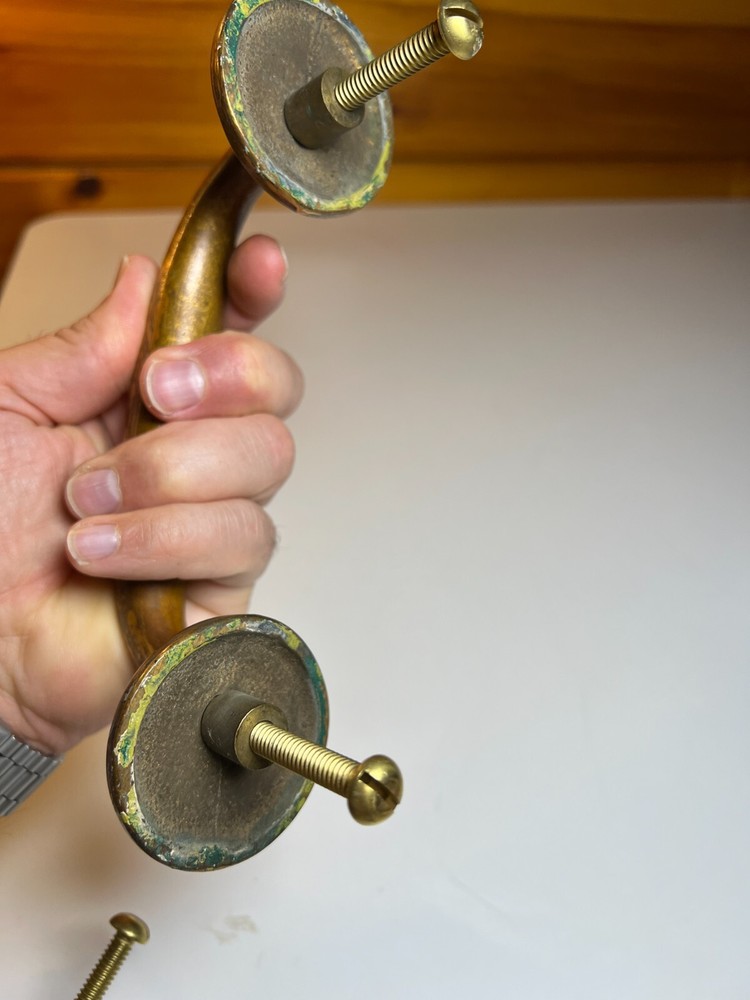 Large Heavy Duty Antique Brass Bronze Dummy Door Pull Pulls Handle Handles Set