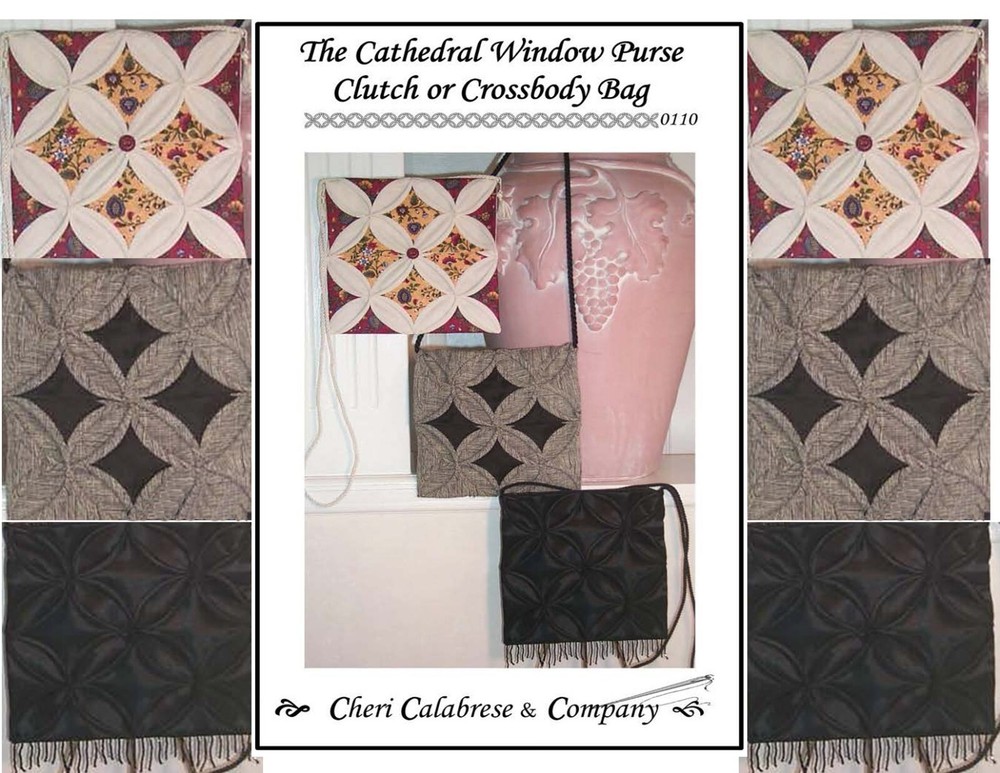 Purse Pattern Cathedral Window Quilting Pattern for Crossbody Bag Sewing Pattern