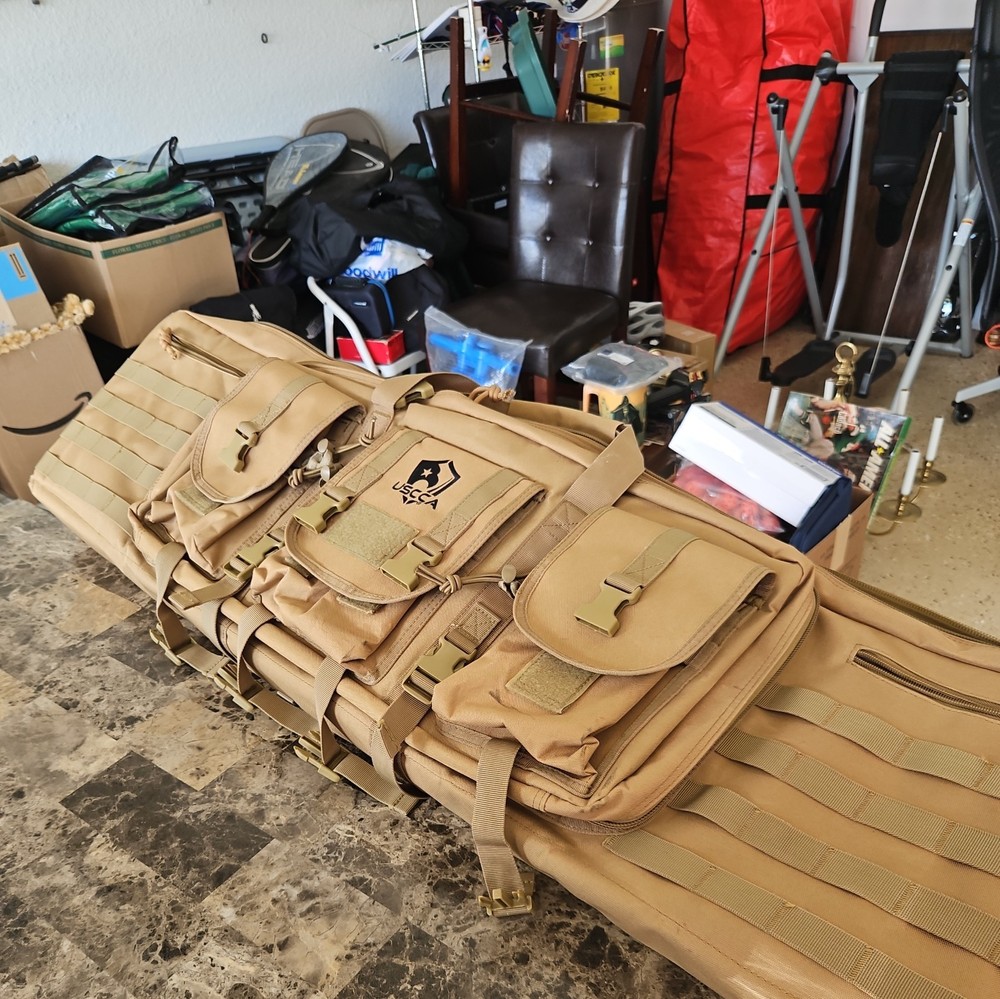 Tactical Double Rifle Case Hunting Storage Backpack, Khaki -