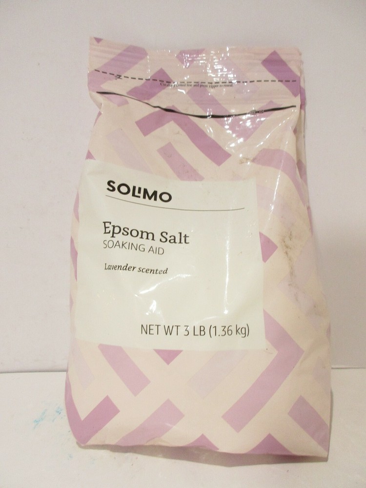 Solimo Epsom Salt Soaking Aid, Lavender Scented, 3 Pound