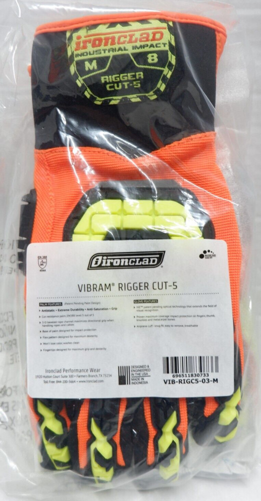 IronClad VIB-OBM Vibram Oil Based Mud Cut 5 Glove MEDIUM