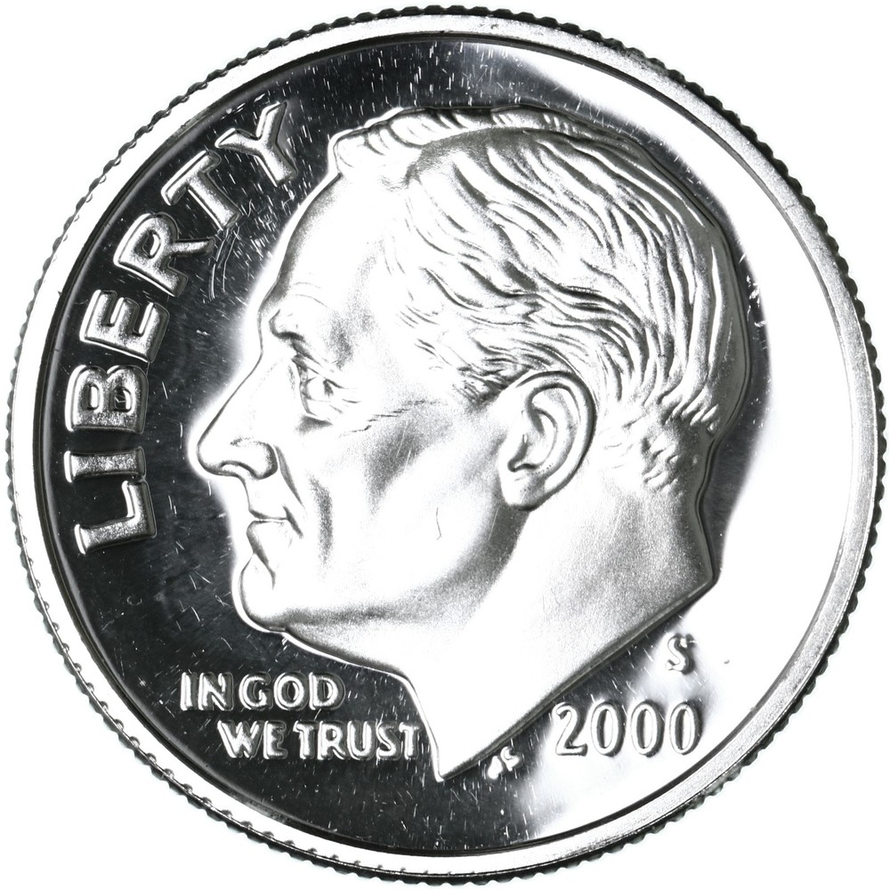 2000 S Roosevelt Dime Gem DCam Proof 90% Silver