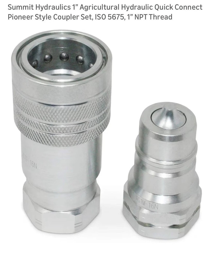 Summit Hydraulics 1" Agricultural Hydraulic Quick Connect Coupler Set