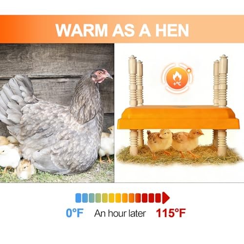 Brooder Heater for Chicks - Chick Brooder Plate with Adjustable Temperature,