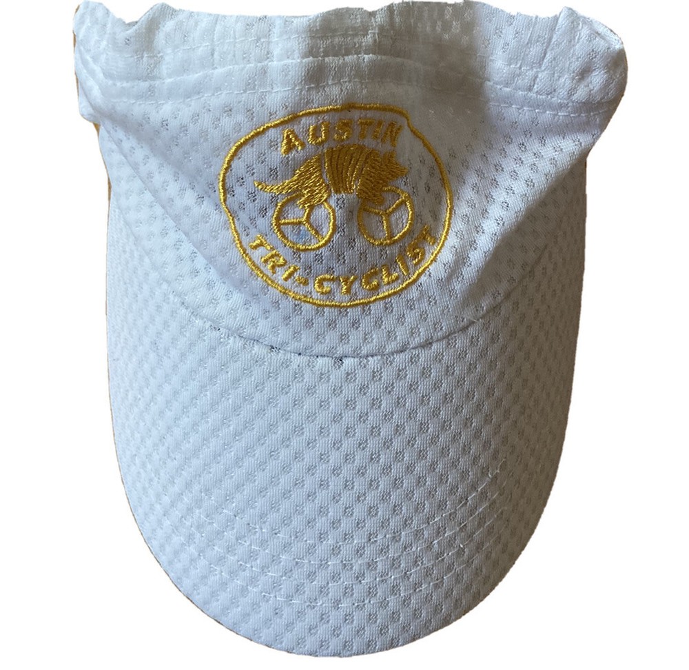 Running Triathlon Austin Tri-cyclist Hat 6-panel White Wicking Breathable EUC