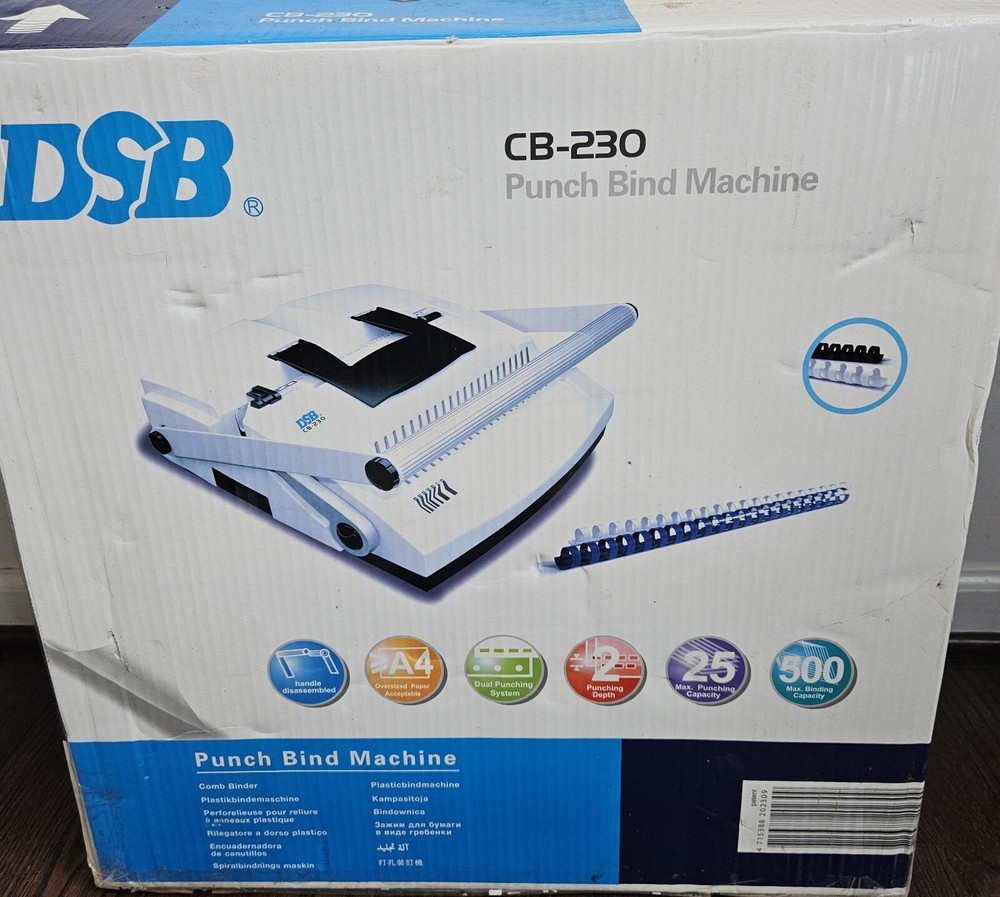 SircleBind CB-230 Manual 3-Hole Punch & Plastic Comb Binding Machine