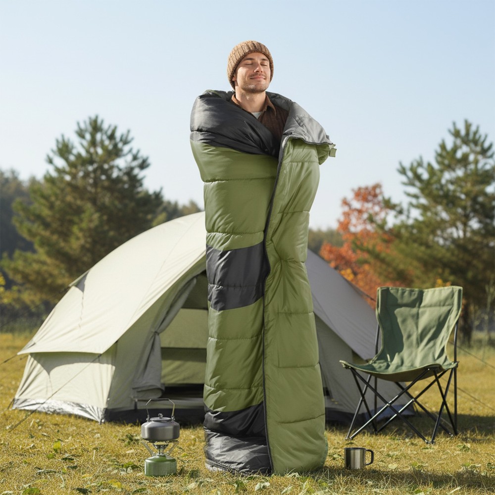 Rectangular Heated Sleeping Bag, Lightweight Sleeping Bag with Multi USB Pads