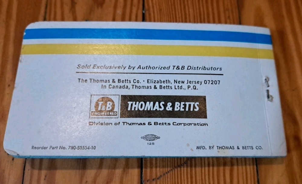 Vintage New Jersey Bell E-Z Code Identification Label Book Thomas & Betts READ