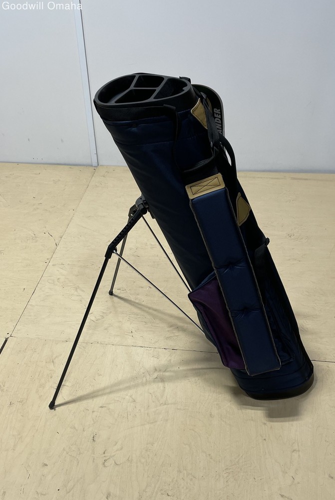 Highlander Golf 4-Way Divider Automatic Stand Bag (Blue/Purple) W/ Back Strap