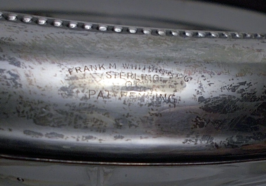 PAIR STERLING SILVER Frank WHITING Large WINE CHAMPAGNE COASTERS
