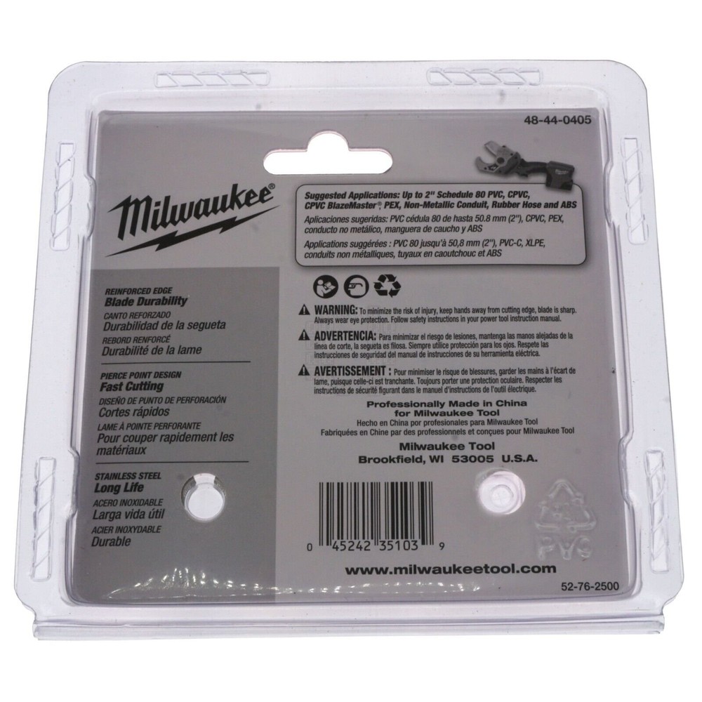 Milwaukee Tool 48-44-0405 M12 Plastic Pipe Shear Blade