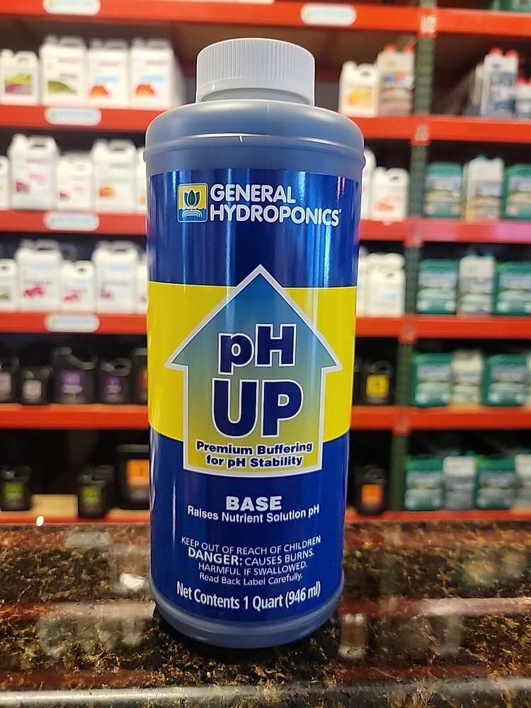 General Hydroponics pH Up (Blue) 1 Quart Liquid Concentrate for pH Buffering