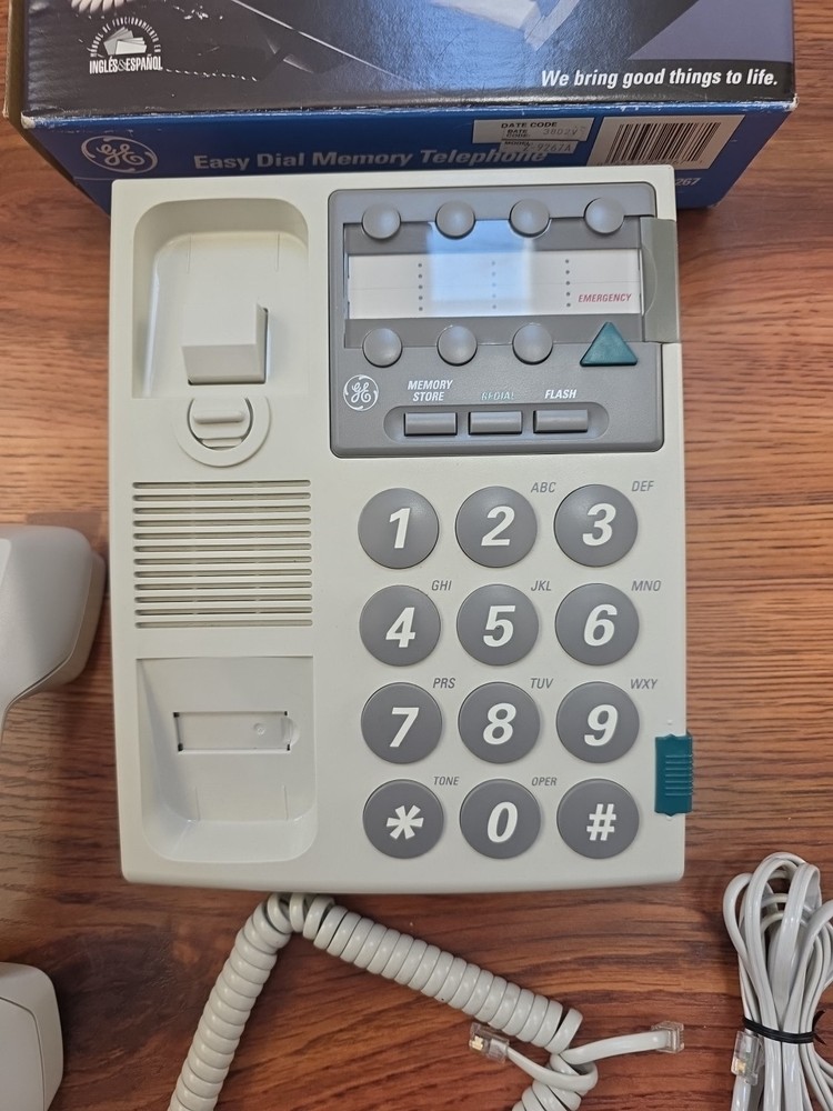 Vintage GE Easy Dial Memory Phone Model 2-9267 Large Numbers-Open Box