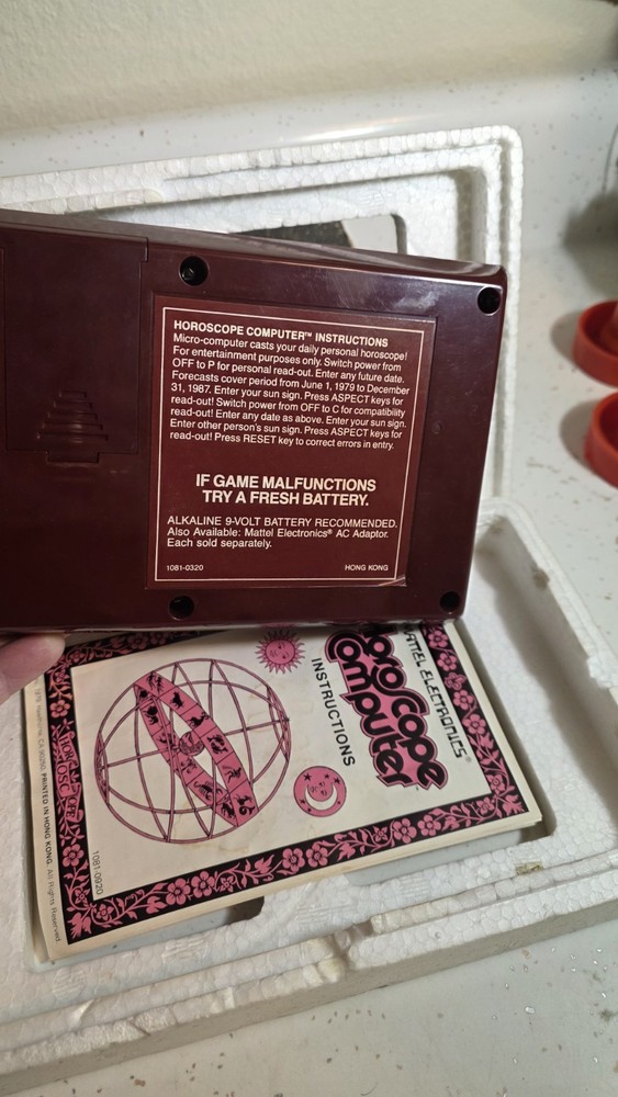 VINTAGE MATTEL ELECTRONIC HOROSCOPE COMPUTER 1979 UNTESTED