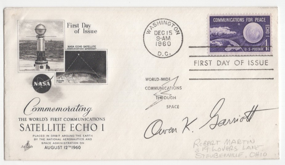 Owen Garriott Signed Cover / Autographed NASA Skylab Astronaut
