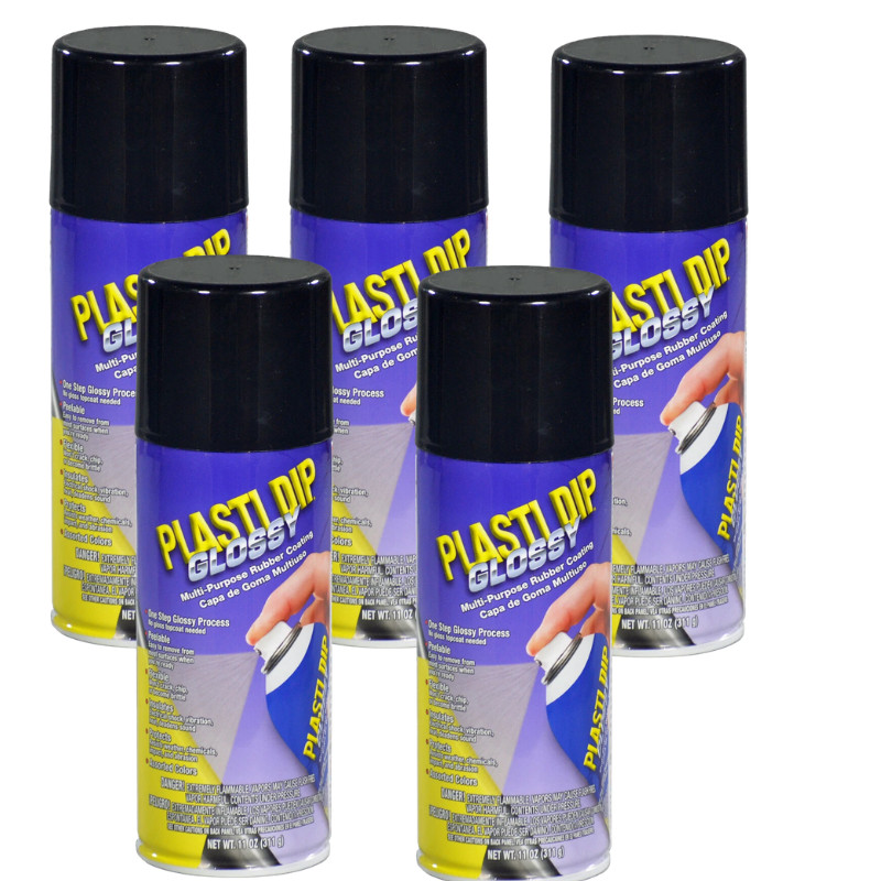 5 Pack Plasti Dip Glossy Rubber Coating Multi Purpose Spray