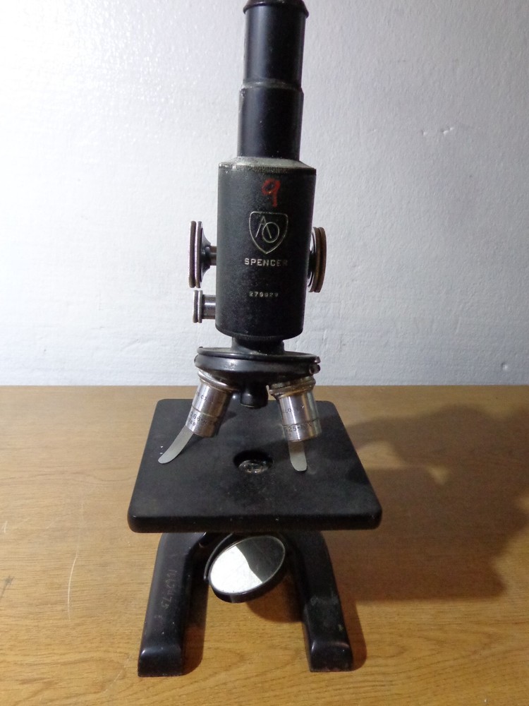 American Optical B-35-58 Monocular Laboratory Microscope AO Spencer Black #9