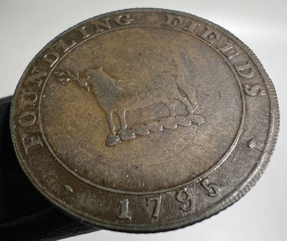1795 Great Britain 1/2 Penny Foundling Fields Conder Token Middlesex