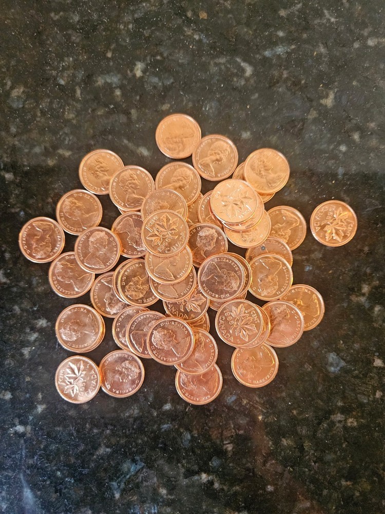 Roll of 1965 Canada Small Cents Uncirculated
