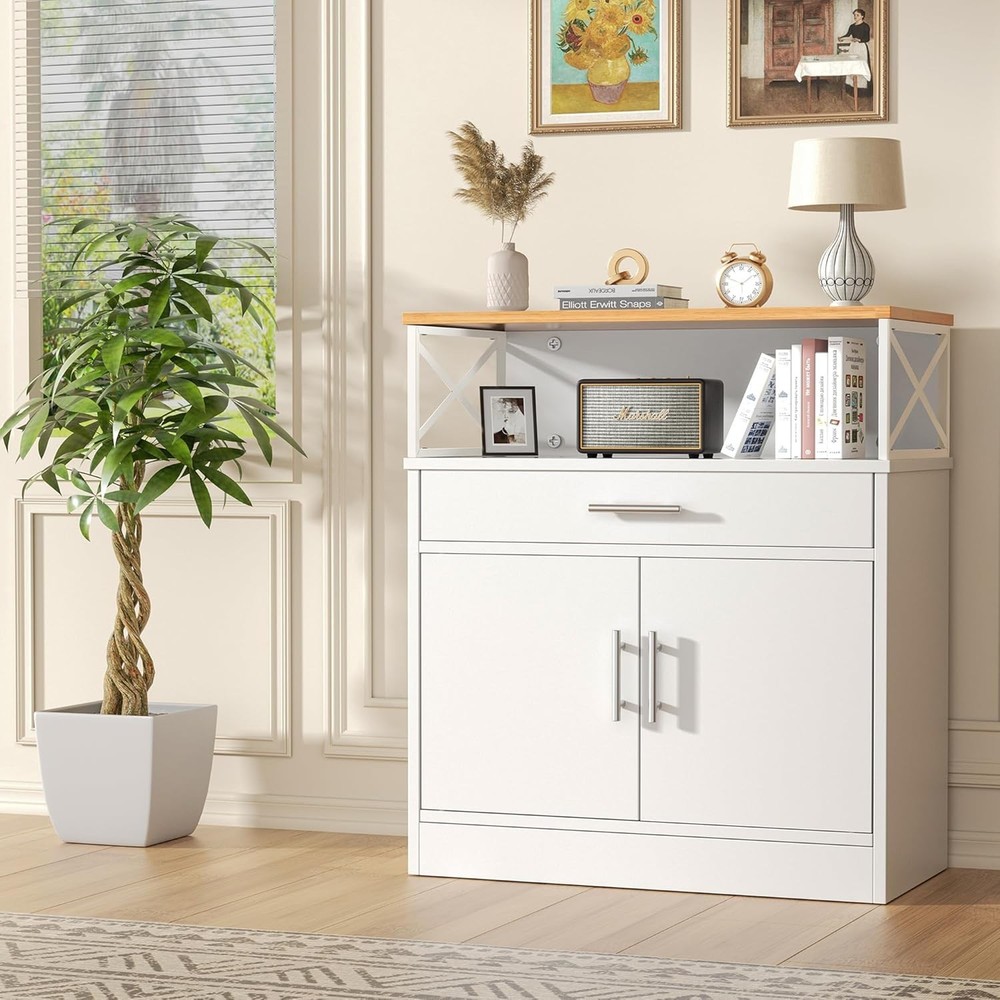 Kitchen Buffet Cabinet W/ Adjustable Shelf Modern Kitchen Storage Bar Cabinet