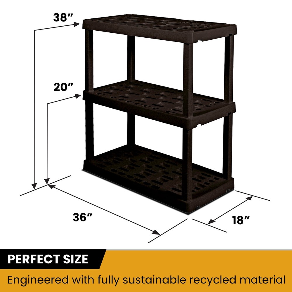 Large 3-Tier Shelving Unit,Multipurpose Garage Plastic Shelf Organizer，