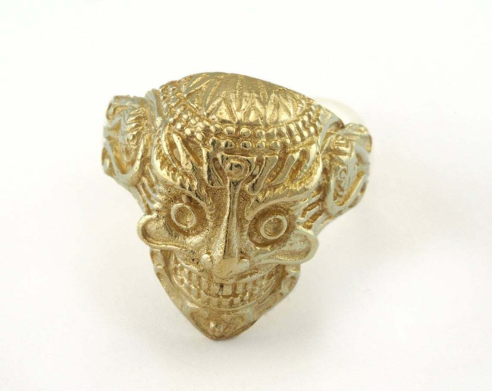 Mask Adjustable Ring Raw Brass (20mm 10.5US inner size - Adjustable ) 2936
