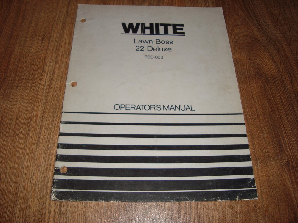 White Lawn Boss 22 Deluxe Operators Manual