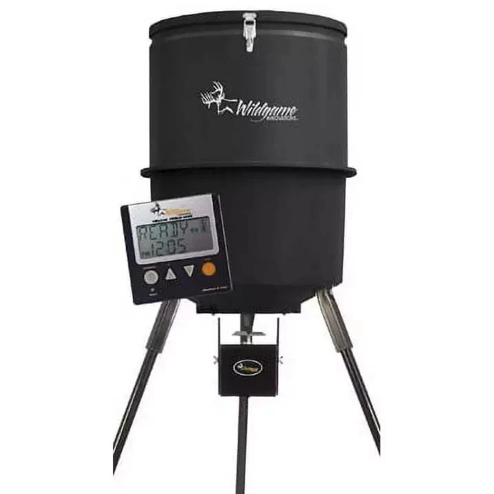 Deer Feeder Game Hunting Barrel Timer Automatic Quick Set 30 Feet Radius 225 lbs