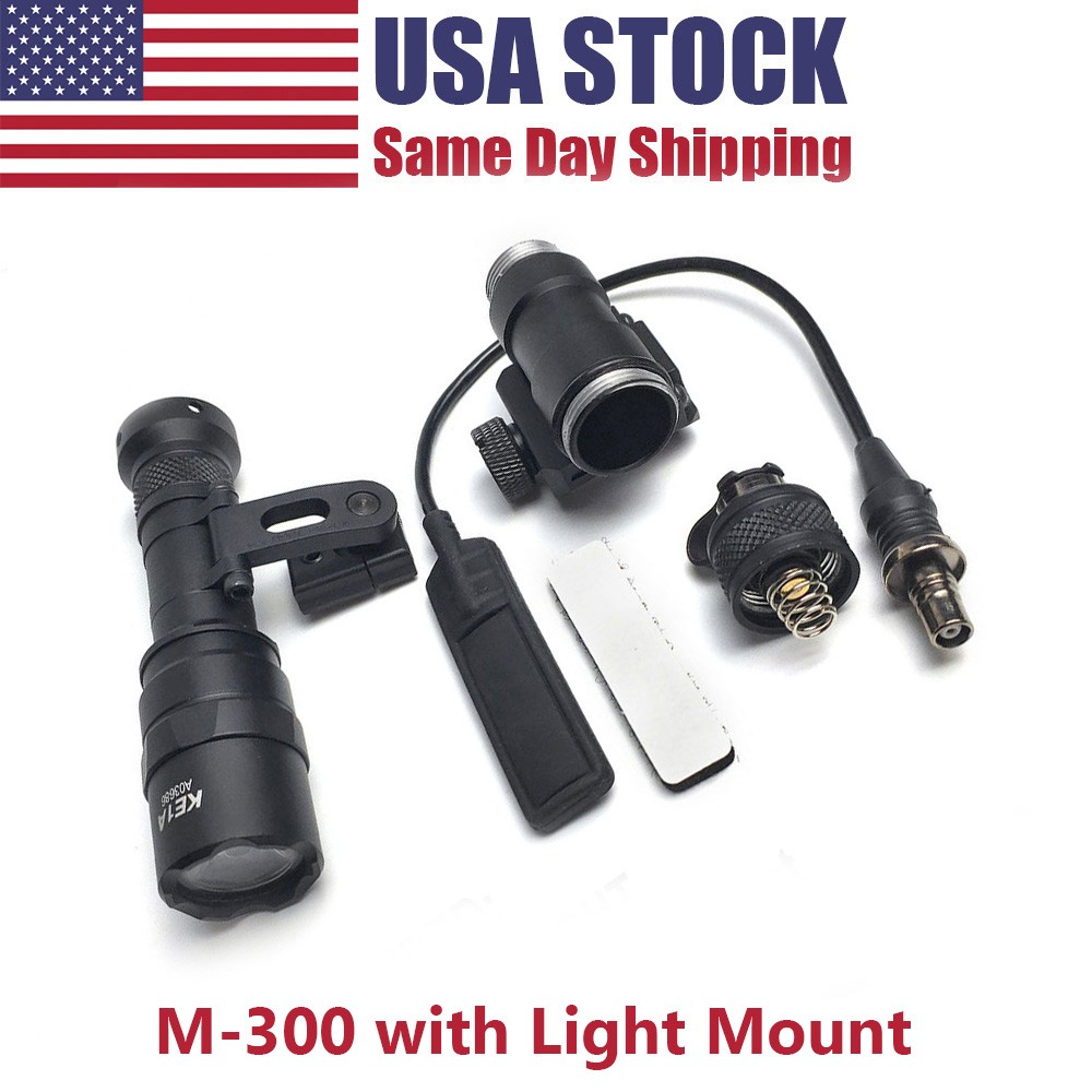 Tactical Weapon Light Set For M300B LED Flashlight with Switch + SS M-ax Mount