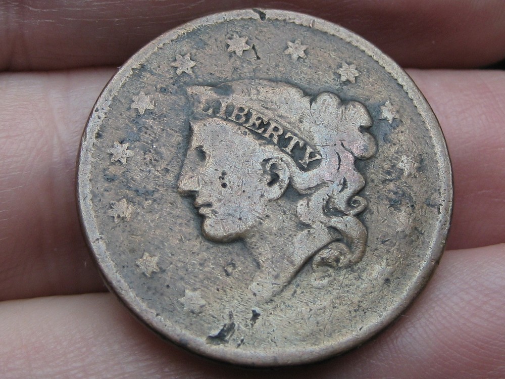 1837 Matron Head Large Cent Penny- Good Details, Plain Cord, Medium Letters