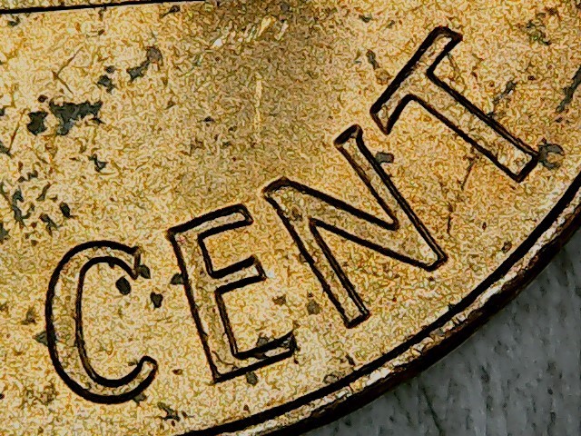 1964 Lincoln Cent . Double Reverse.