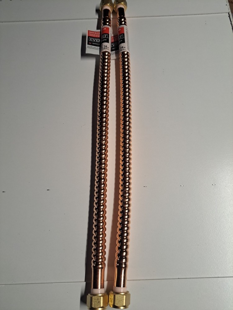 Everbilt 3/4 in. FIP x 3/4 in. FIP x 24 in. Copper Water Heater Connector 2-pack