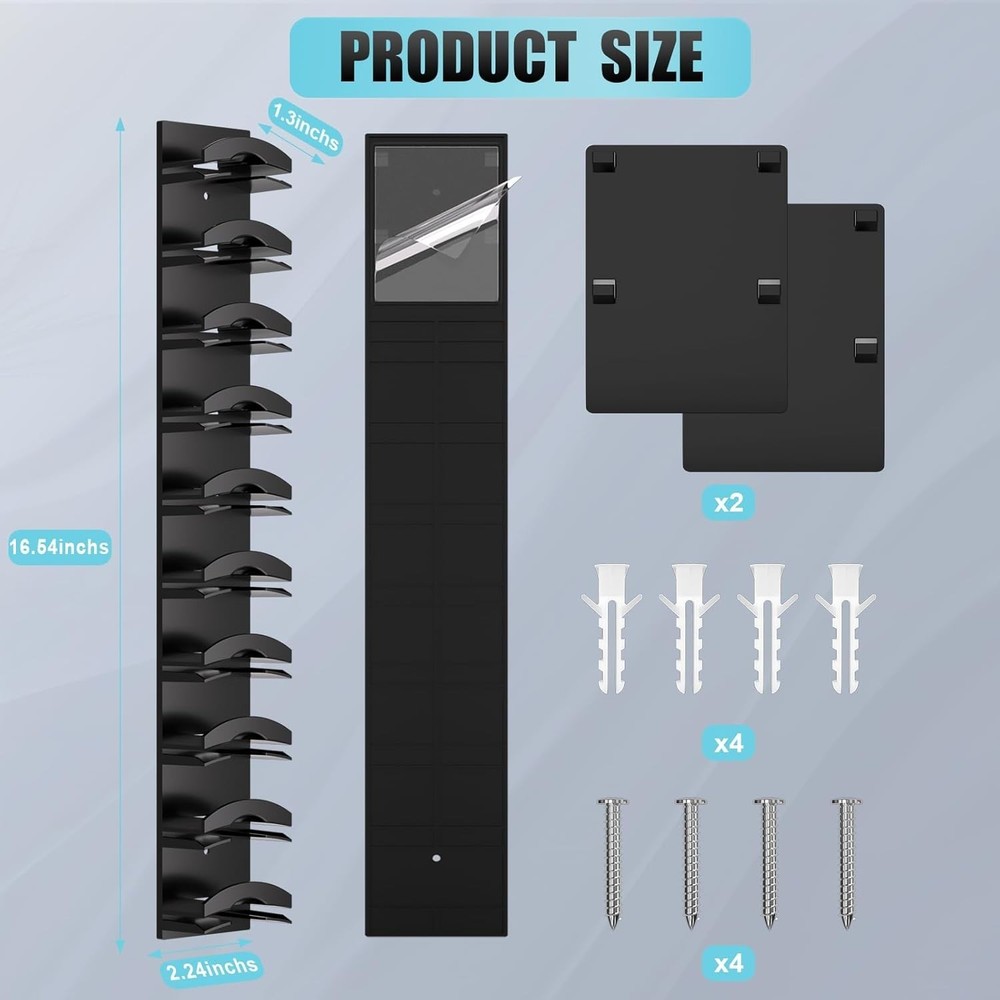 Versatile Baseball Cap Holder - 2-Pack Wall Rack with Strong Adhesive Support