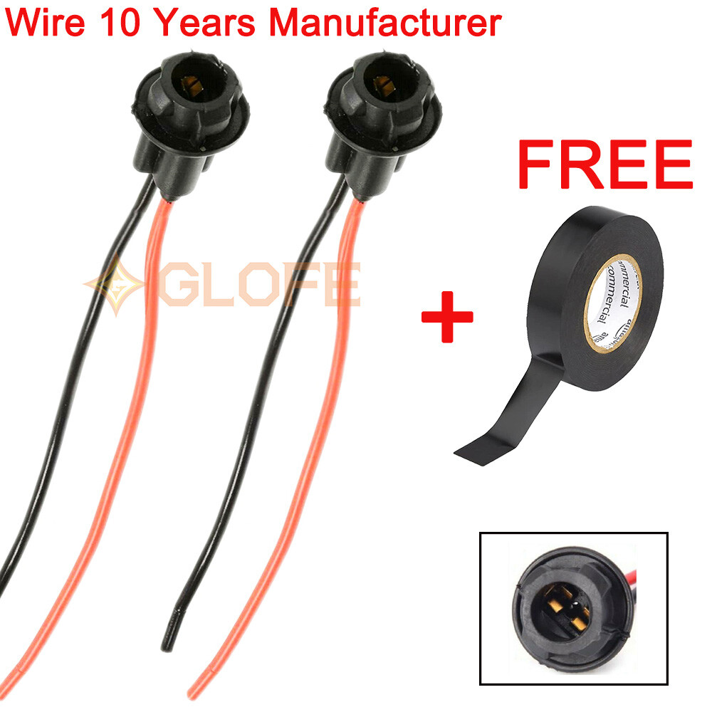 Universal Pigtail Wire Female Socket 194 Harness License Plate Tag Light Bulb M