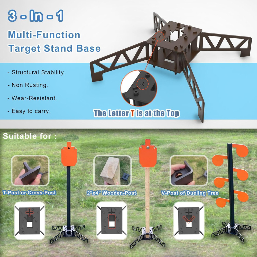 Complete Dueling Tree System - AR500 Auto Reset Targets & 3-In-1 Target Stand Ba