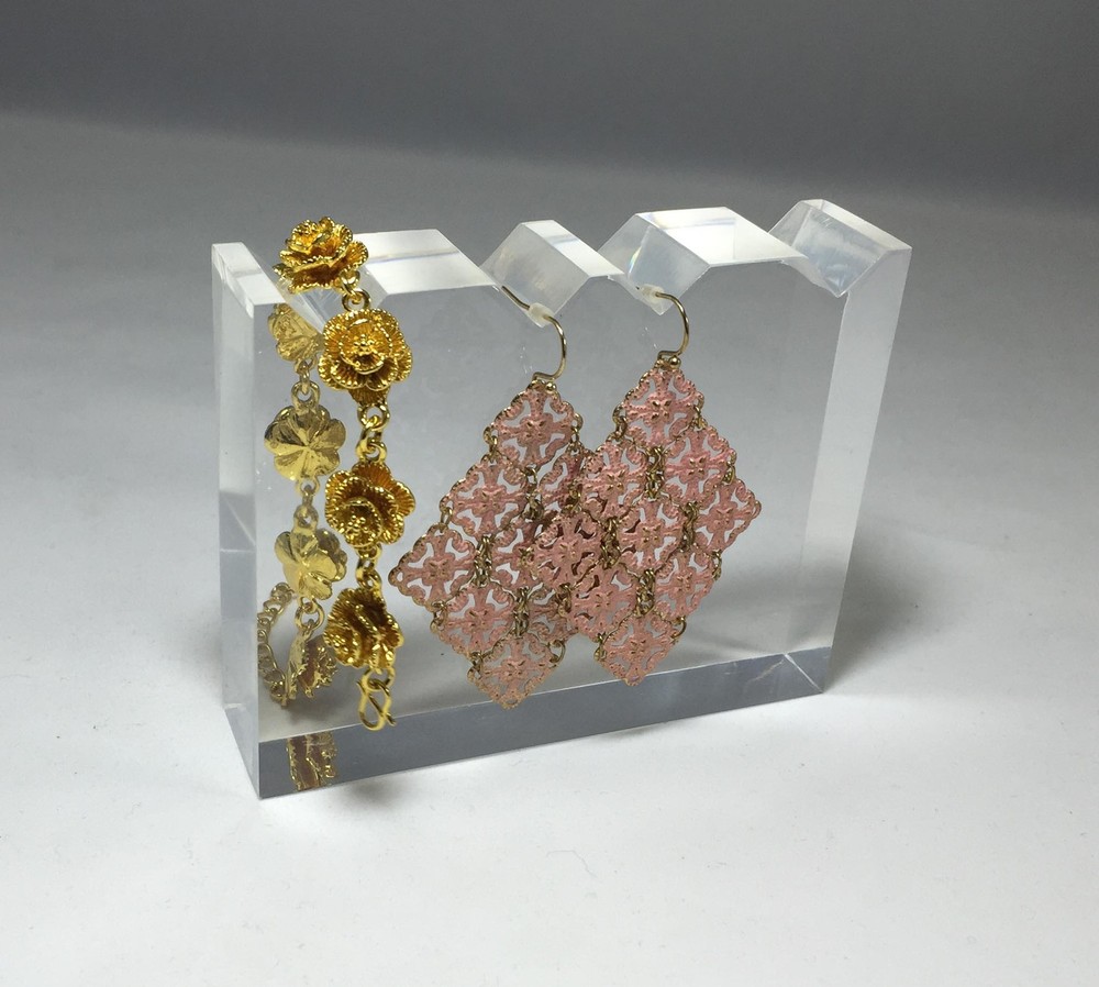Clear Acrylic Plexiglass Earring Display Pendant Stand Earring Prop Riser