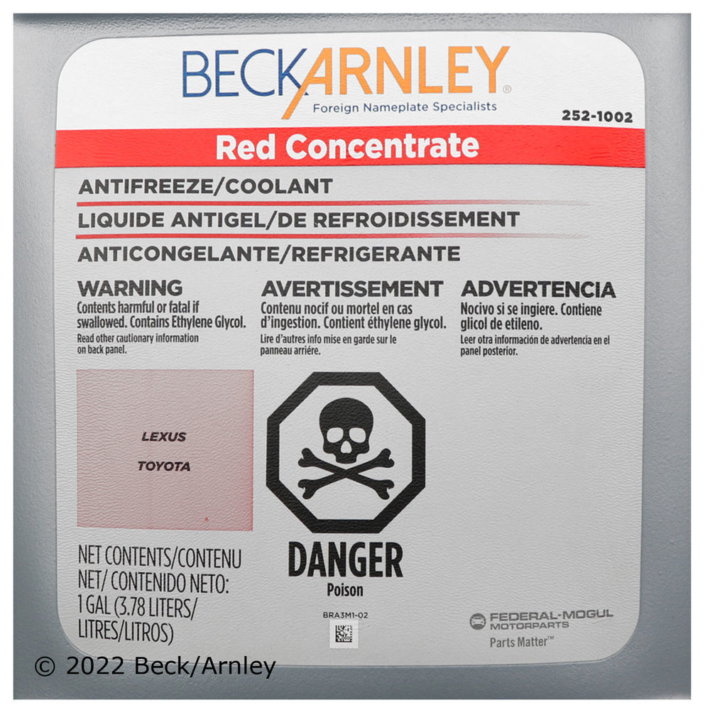 Engine Coolant / Antifreeze Beck/Arnley 252-1002