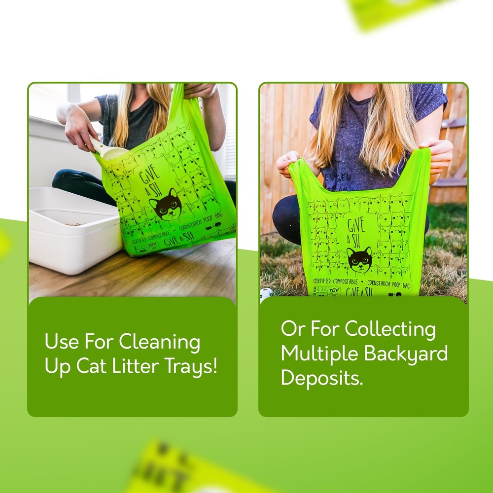 Compostable Cat Litter Bags Cornstarch Extra Large Disposable 30 Pack