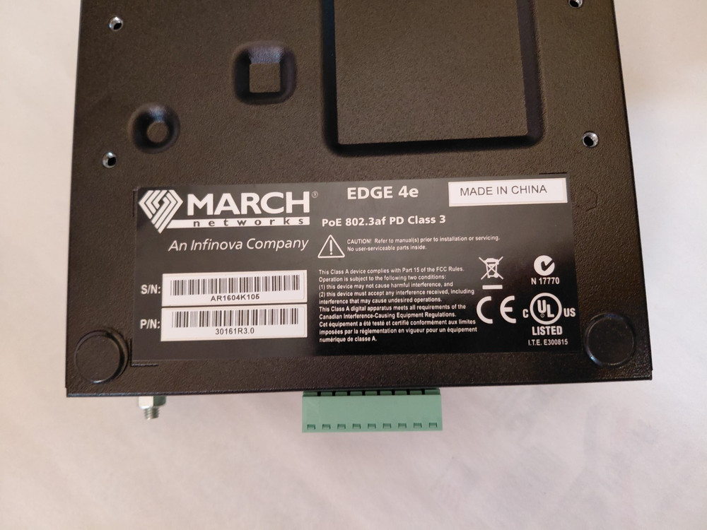 March Networks EDGE 4e NVR 4-Channel PoE Video Encoder - No AC Adapter