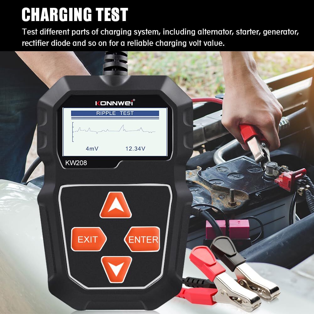 12V Car Battery Load Tester Voltmeter Cranking Charging Analyzer Fast Test