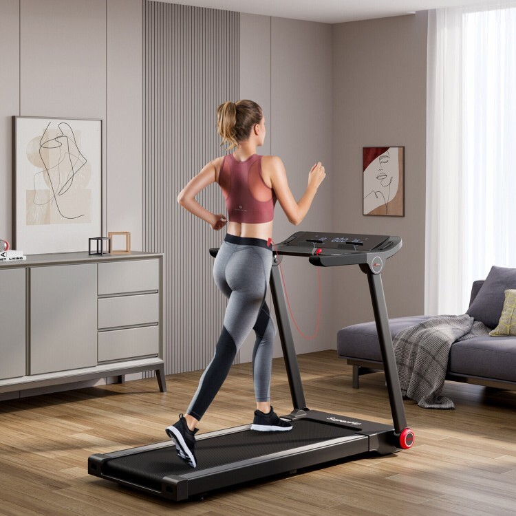 Electric 3.75HP Folding Treadmill Running Walking Home W/ 12 Program APP Control