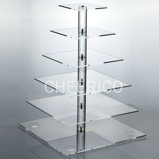 Square Acrylic Cake and Cupcake Stand by Cheerico