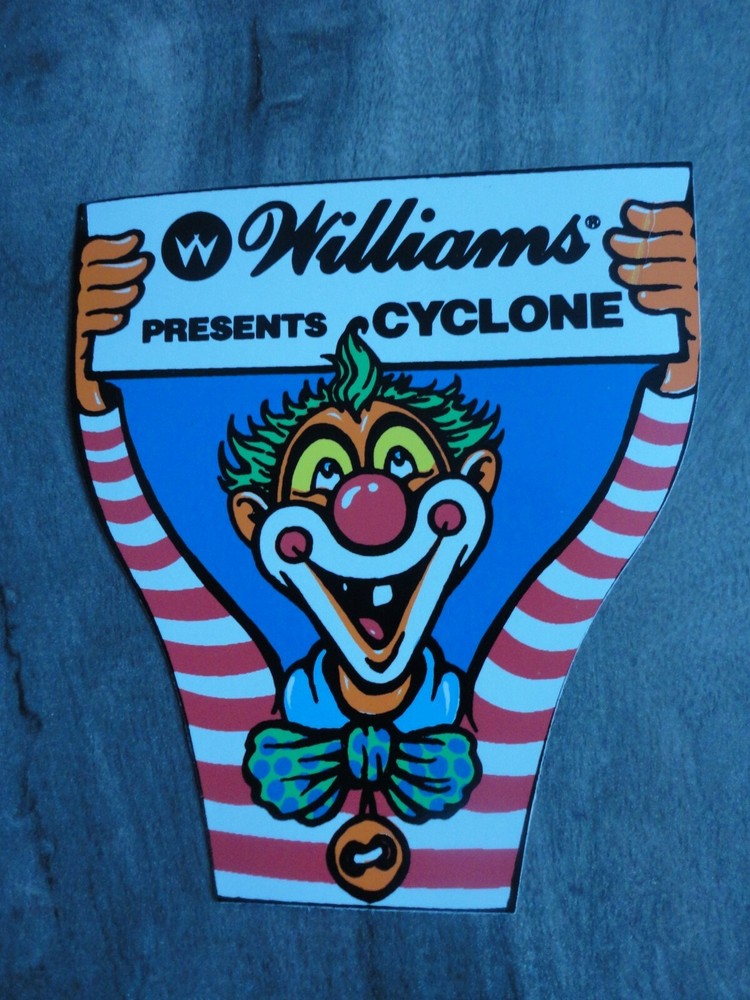 Cyclone Pinball Machine Williams 3.3 x 4"  Sticker