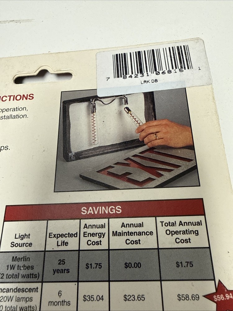 Lithonia Lighting Merlin LED Exit Retrofit Kit LRK DB 2 bulbs / package