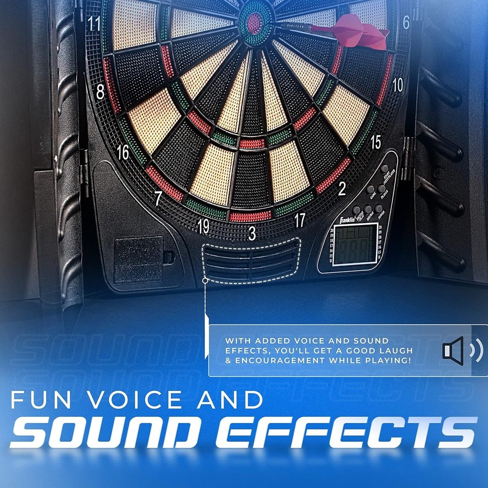 Interactive Dart Experience: 15" Electronic Dartboard with Voice Effects & Darts