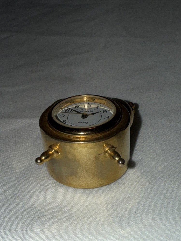 Collezio Mini Brass Clock Miniature Desk Clock