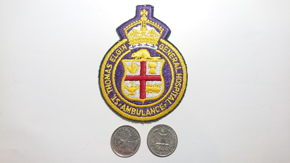 Thomas Elgin General Hospital Ambulance Patch Badge Crest