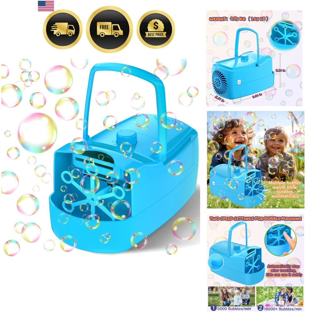 Bubble Machine, 18000+ Bubbles Per Minute Bubble Maker Blower for Kids Toddle...